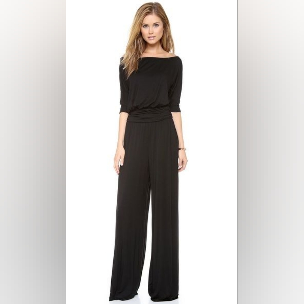 Rachel Pally black "Heathcliff" boatneck jumpsuit